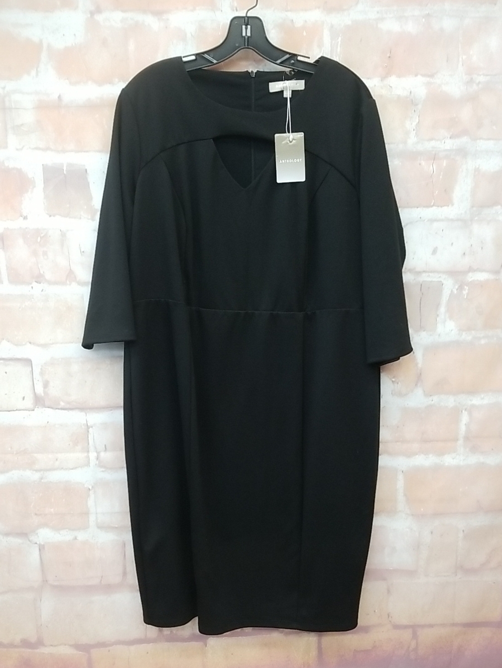 Anthology Black Midi Dress with Keyhole Neck